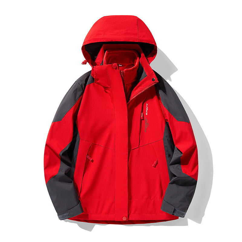 Outdoor Sport 3-in-1 Removable Fleece-Lined Jacket – Windproof and Waterproof