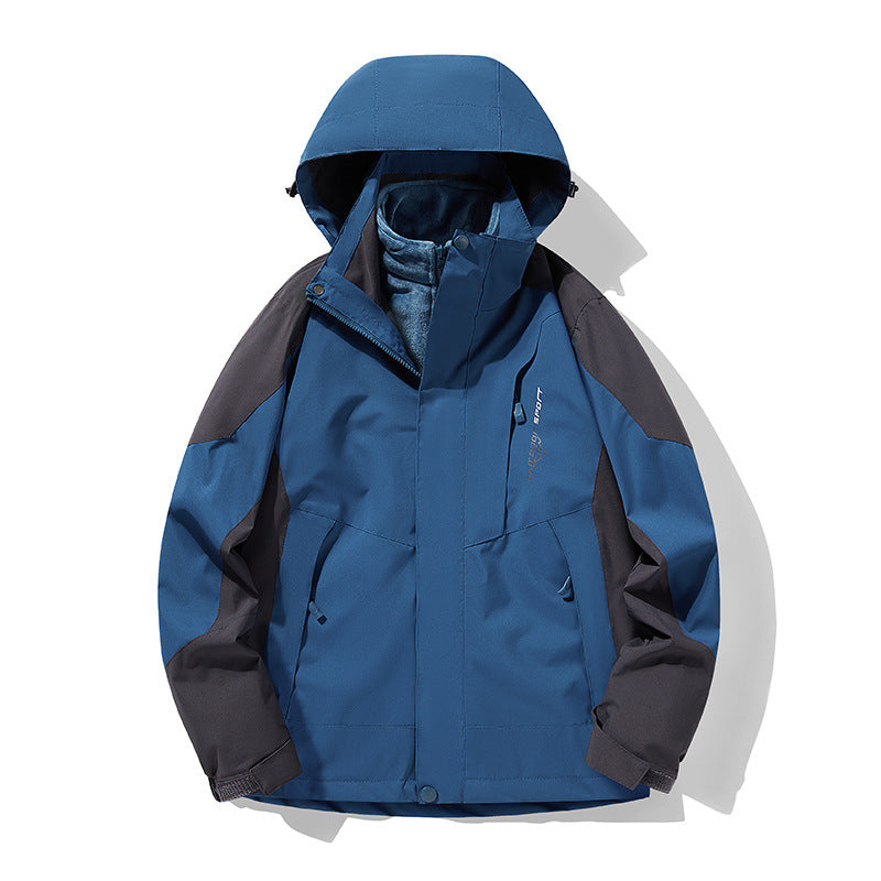 Outdoor Sport 3-in-1 Removable Fleece-Lined Jacket – Windproof and Waterproof