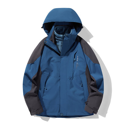 Outdoor Sport 3-in-1 Removable Fleece-Lined Jacket – Windproof and Waterproof